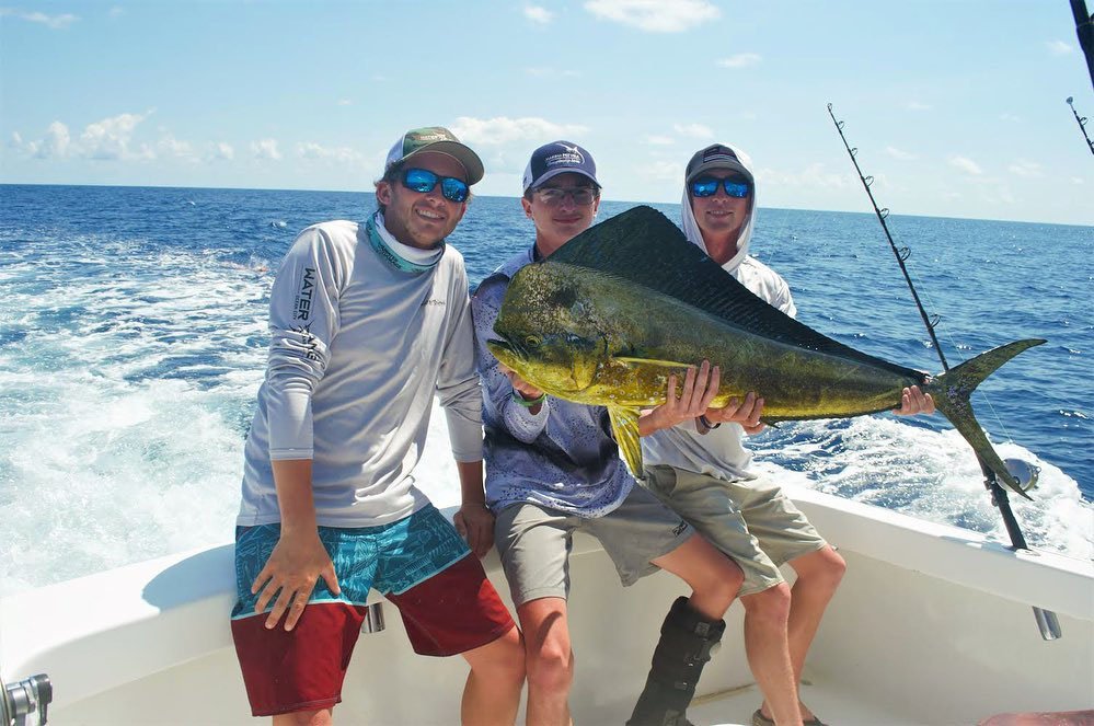 Bright green and yellow dorado caught off Costa Rica