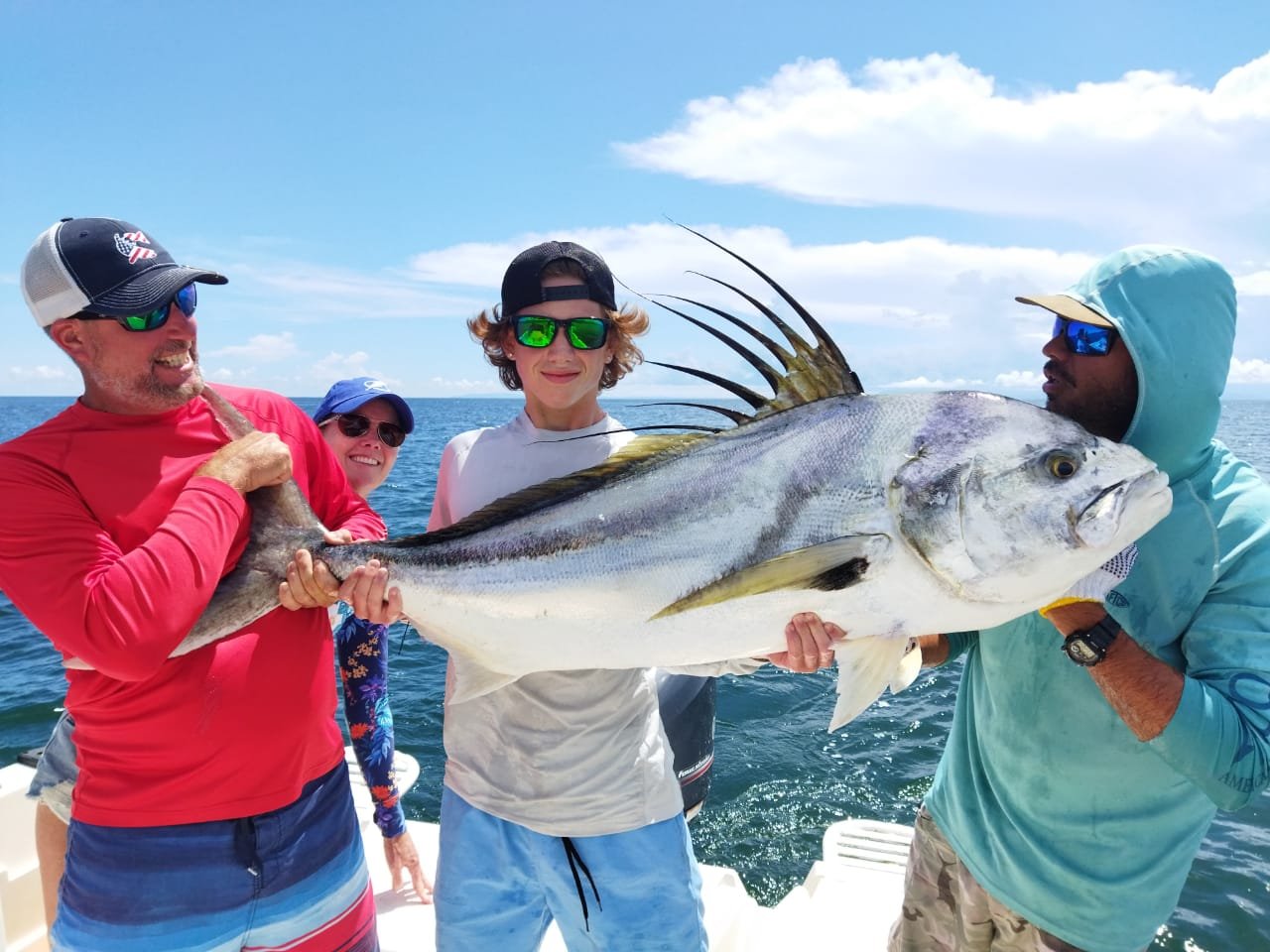 Roosterfish caught aboard a 34-foot charter
